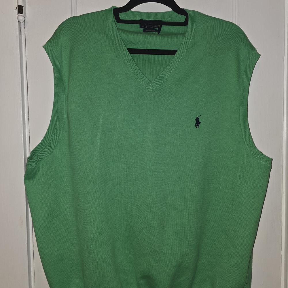 Ralph Lauren Men's V-Neck Sweater Vest in Green